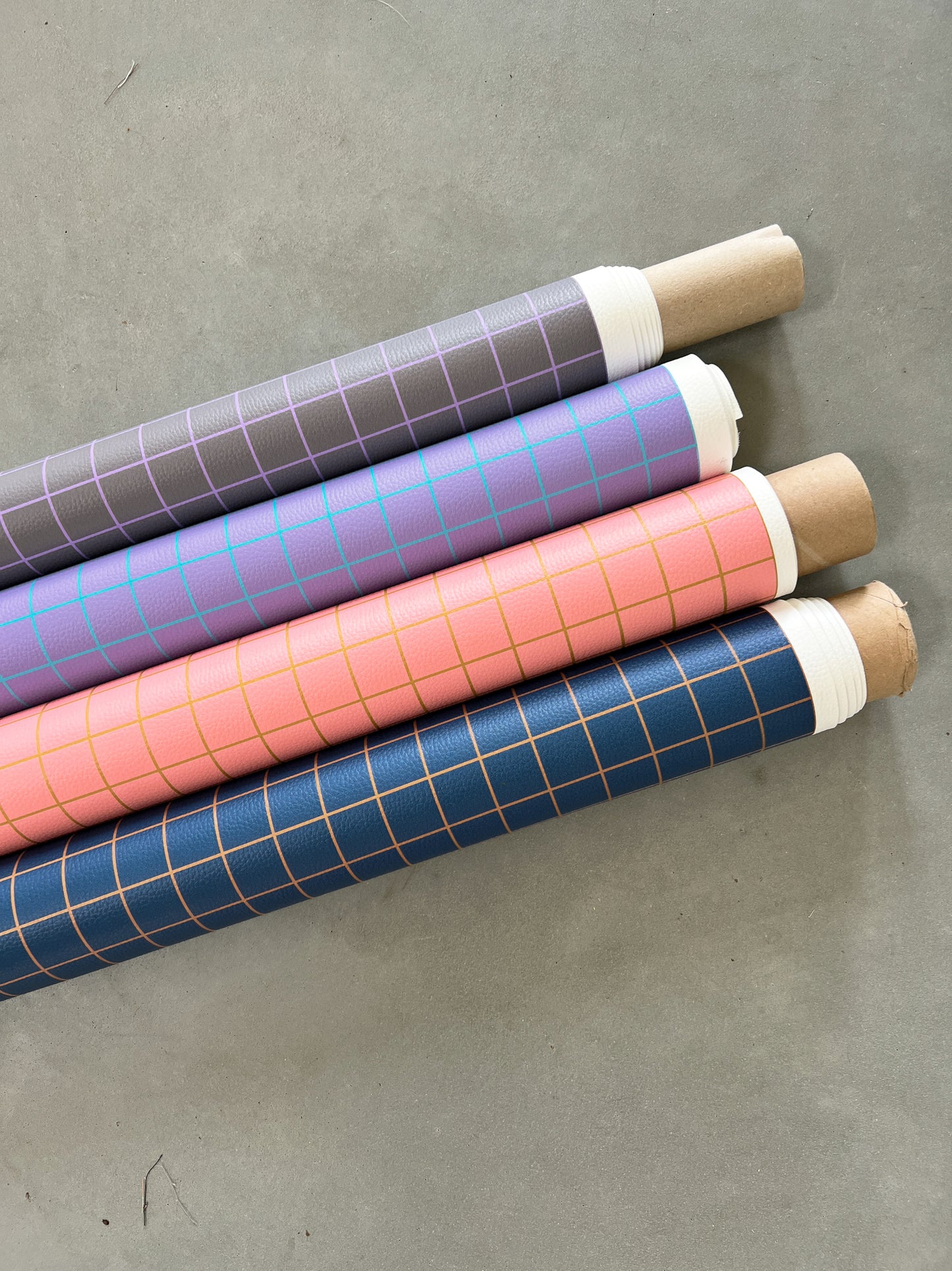 Kunstleder Happy Collection by Cherry Picking Karo blau ocker