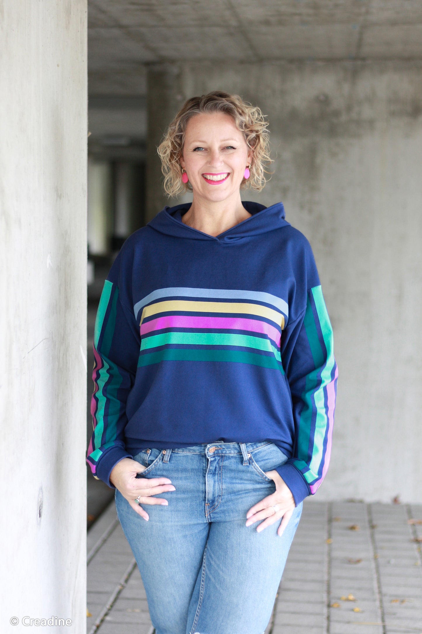 French Terry Simply Stripes by Lillesol&Pelle dunkelblau