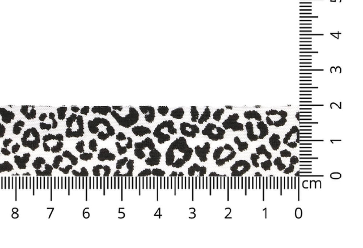 Baumwoll Schrägband gefalzt 40/20 Leo weiß 2m