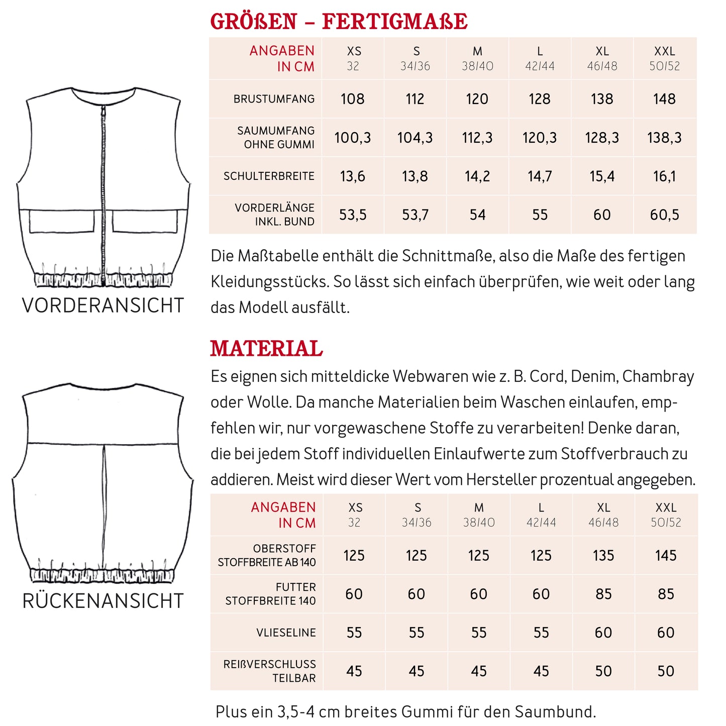 STUDIO SCHNITTREIF FRAU BORA Weste Damen