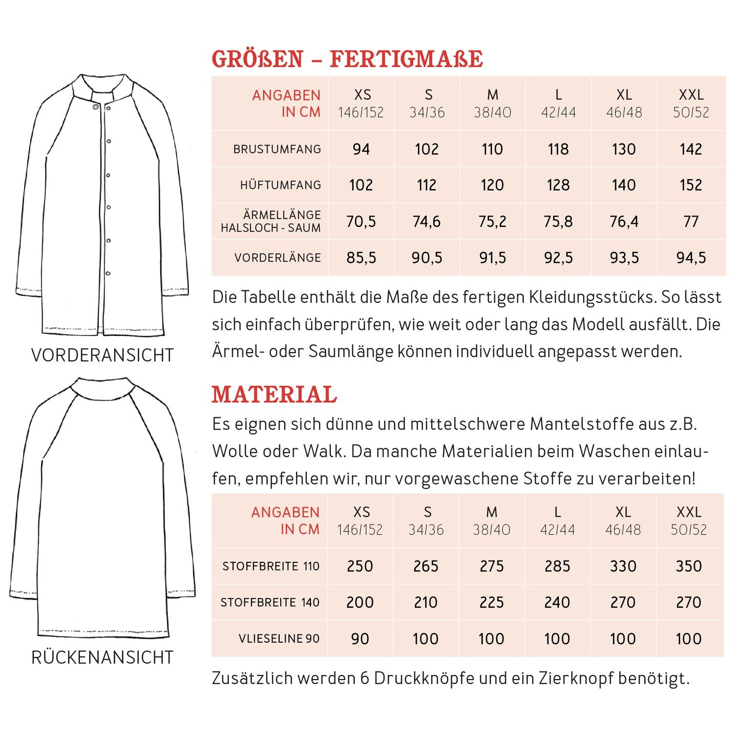 STUDIO SCHNITTREIF FRAU LINDA Kurzmantel Damen