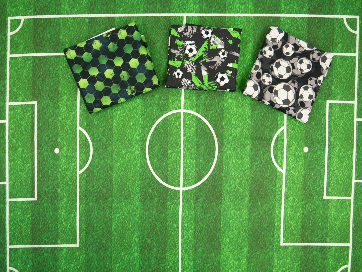 Baumwolle Fußball Soccer kiwigrün petrol