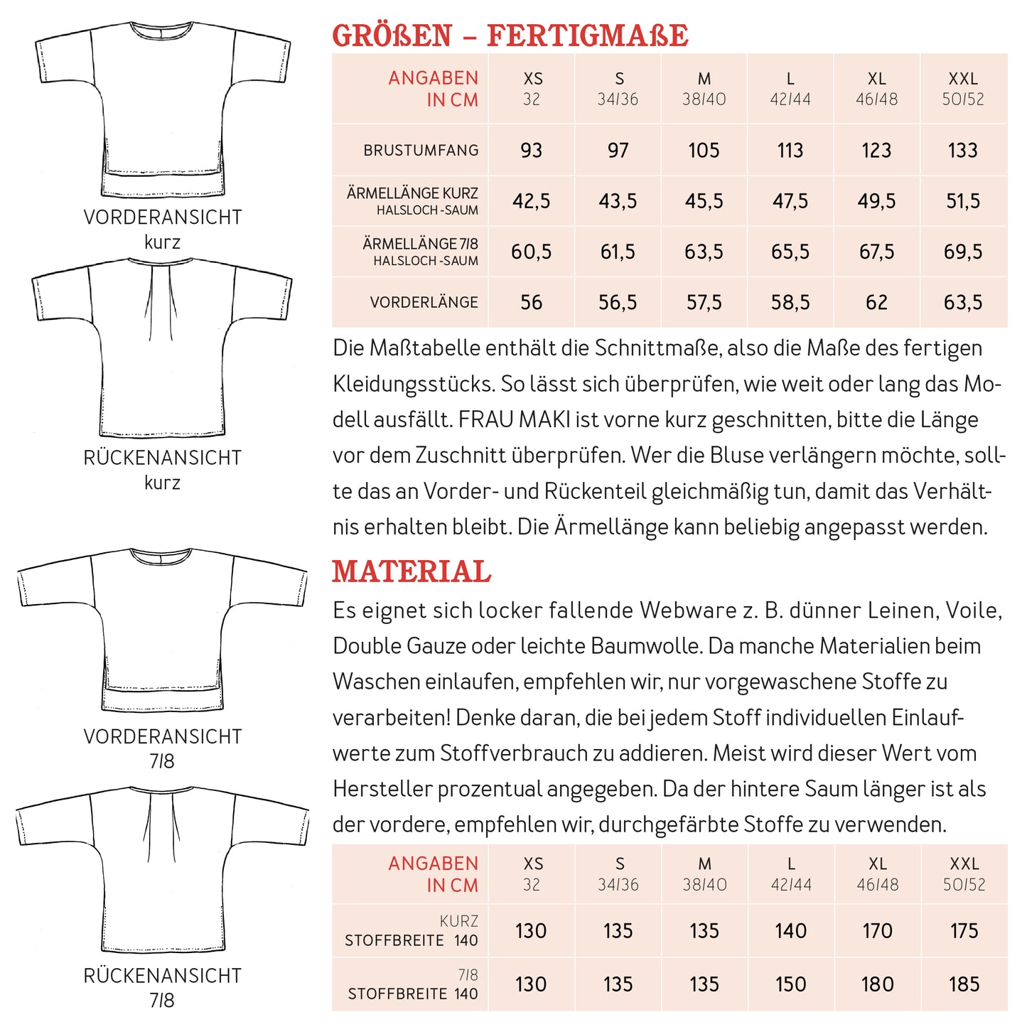 STUDIO SCHNITTREIF FRAU MAKI Bluse Damen