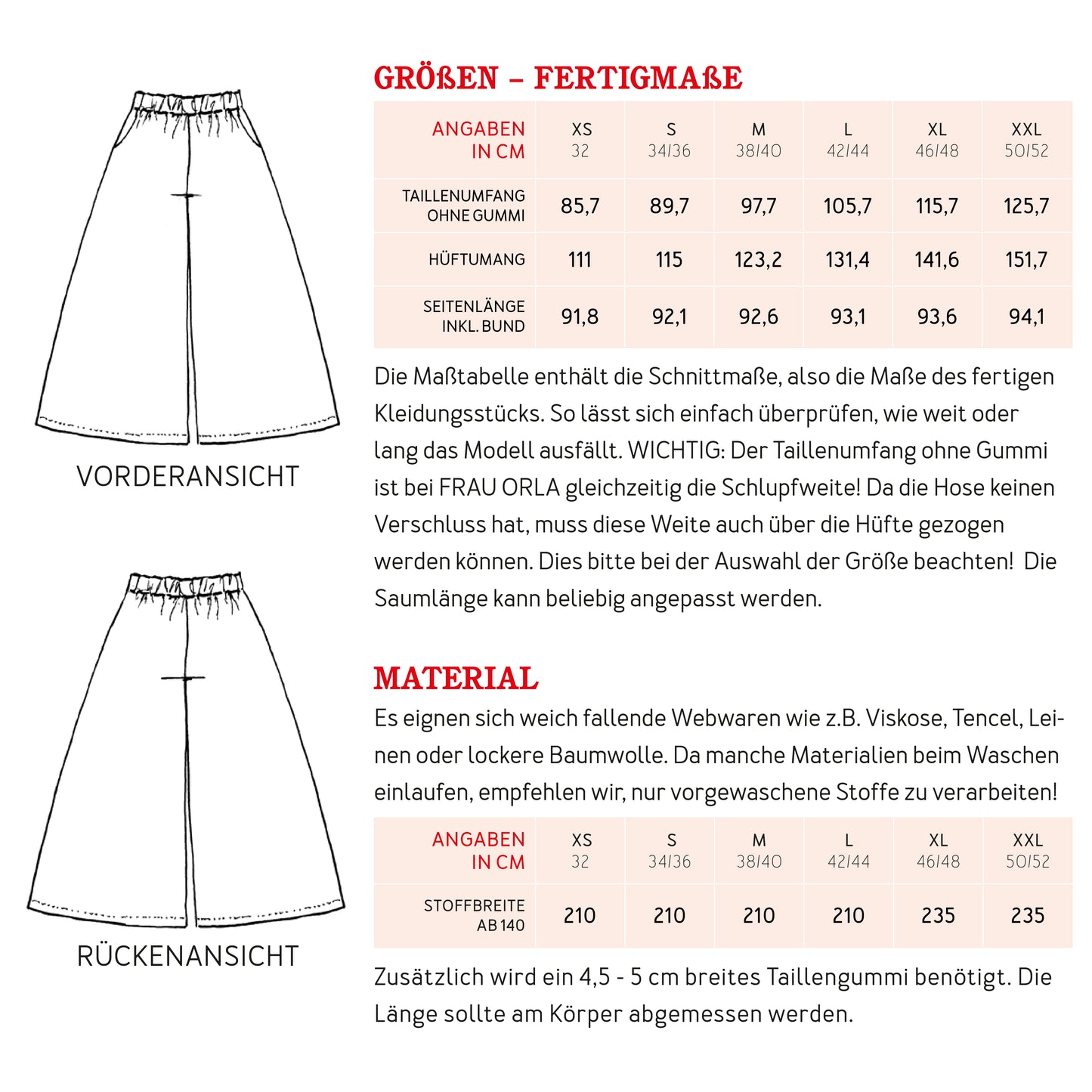 STUDIO SCHNITTREIF FRAU ORLA weite Hose Damen