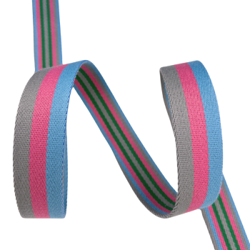 Gurtband 40mm hellgrau, rosa, hellblau
