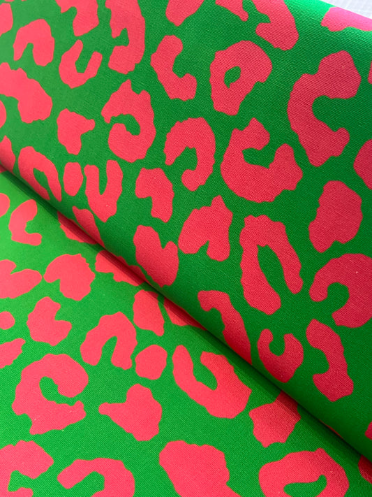 Canvas Animalprint Leo grün pink