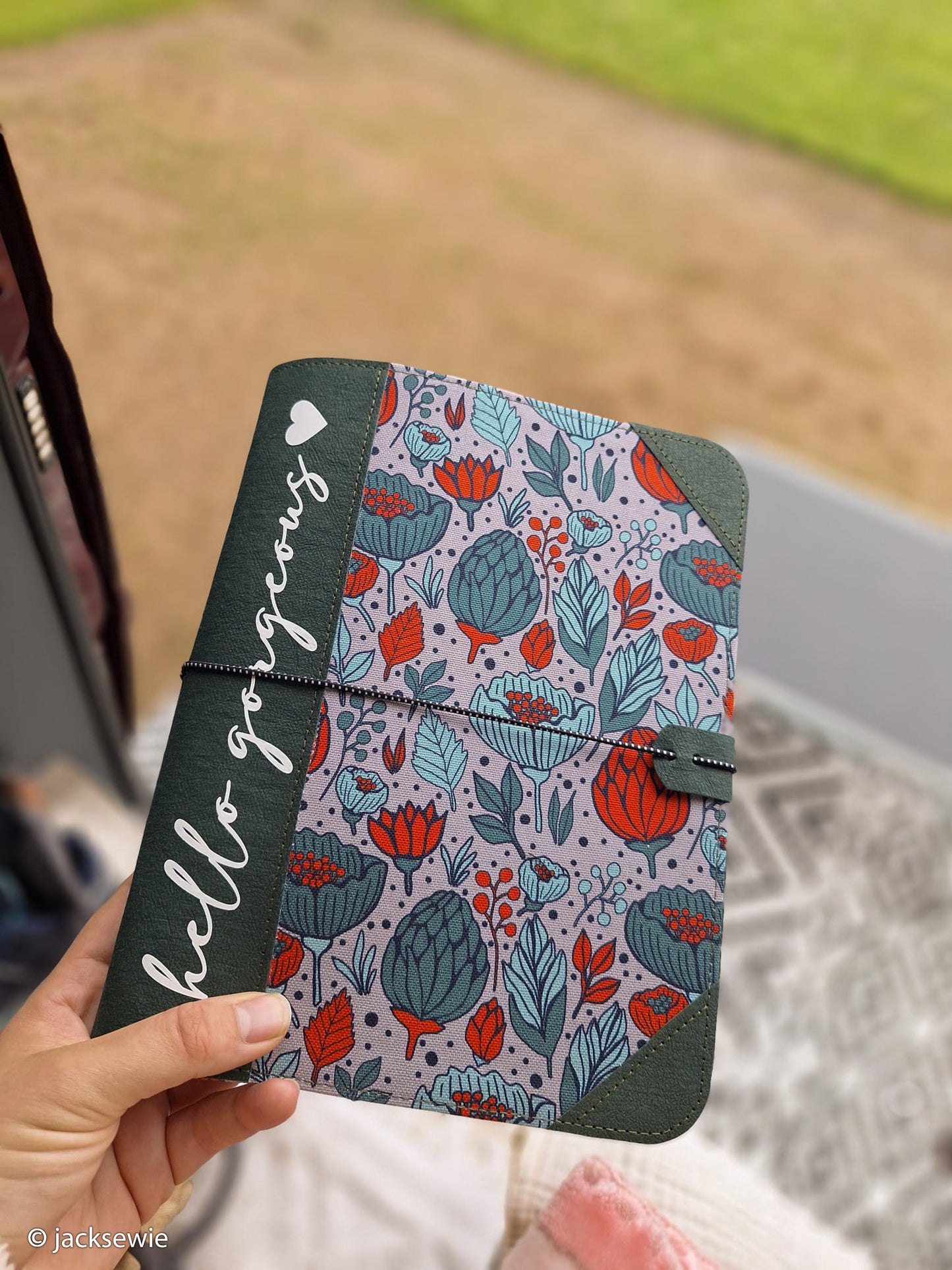 Canvas Garden Stories by Emjo Design Blumen grau smaragd