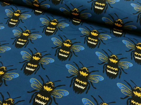 Viskose Bumblebee Love - BEE BUMBLEBEE blau