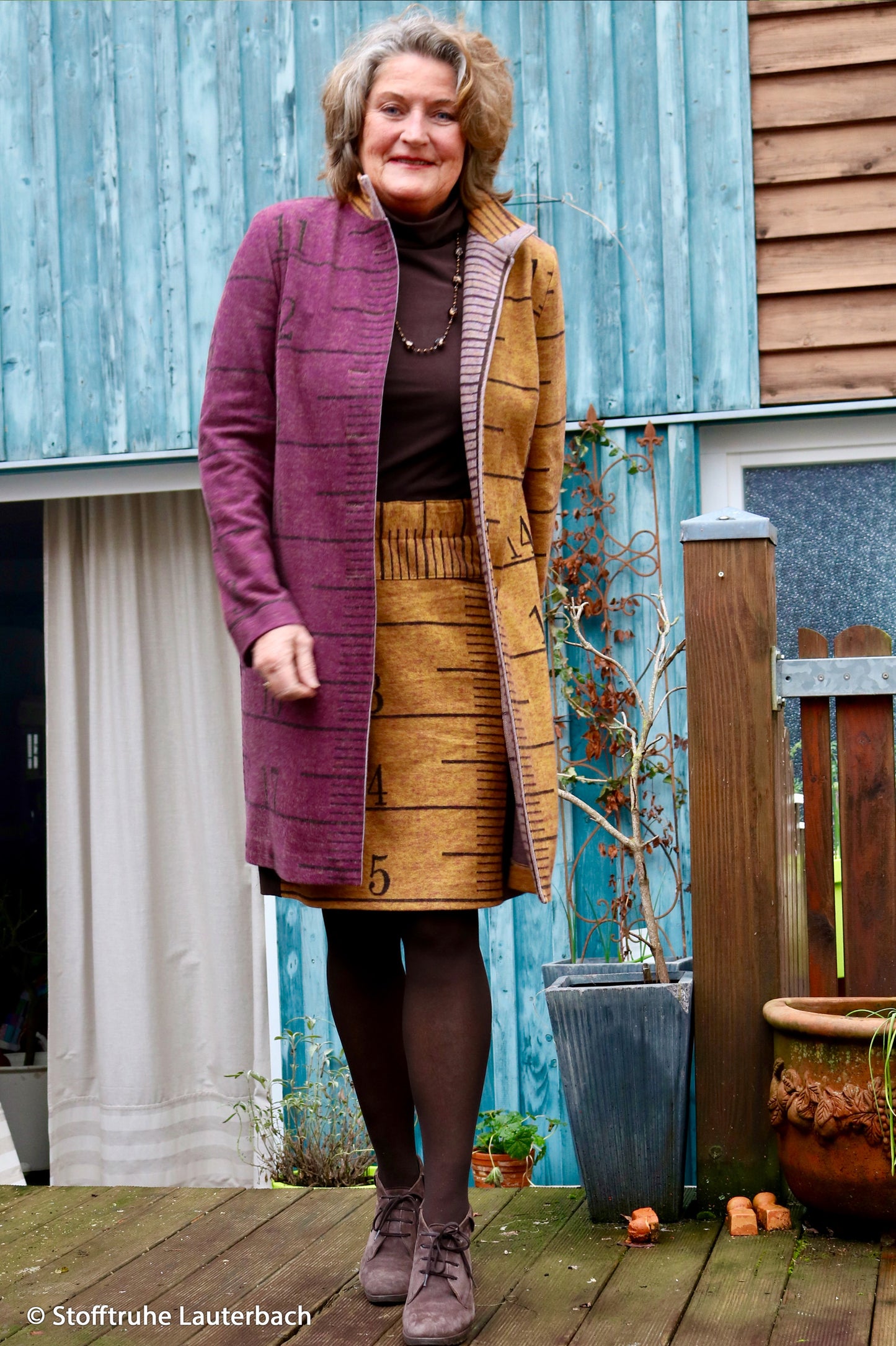 Jacquard Jersey Long Story Maßband XXL Panel 210cm