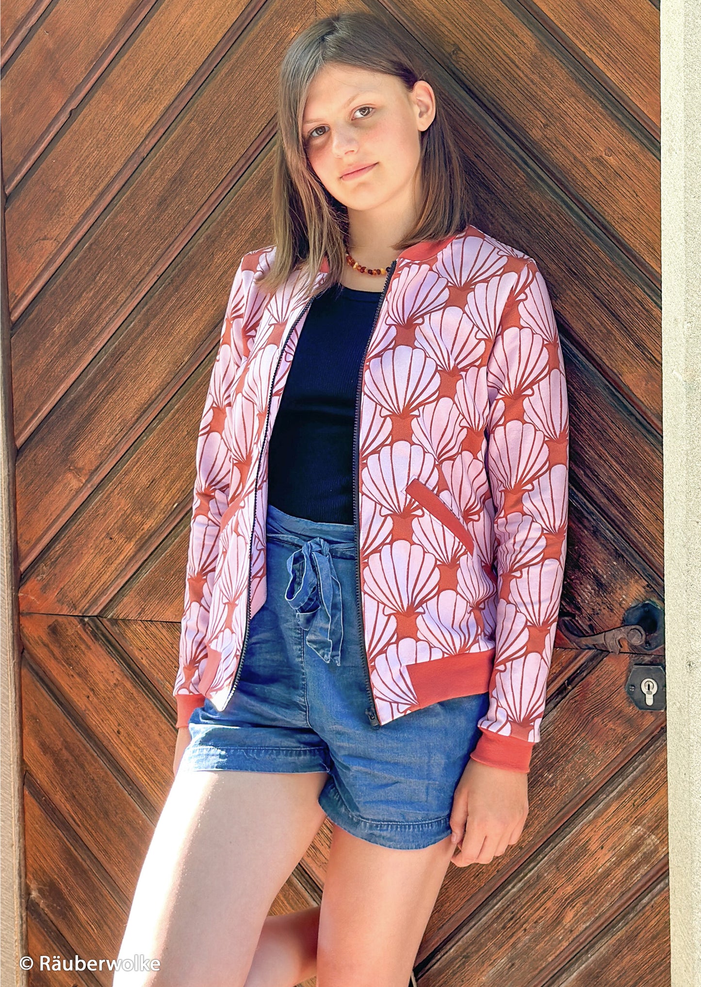 Sweat French Terry Seashell by Cherry Picking rosa terrakotta RESTSTÜCK 2,3m