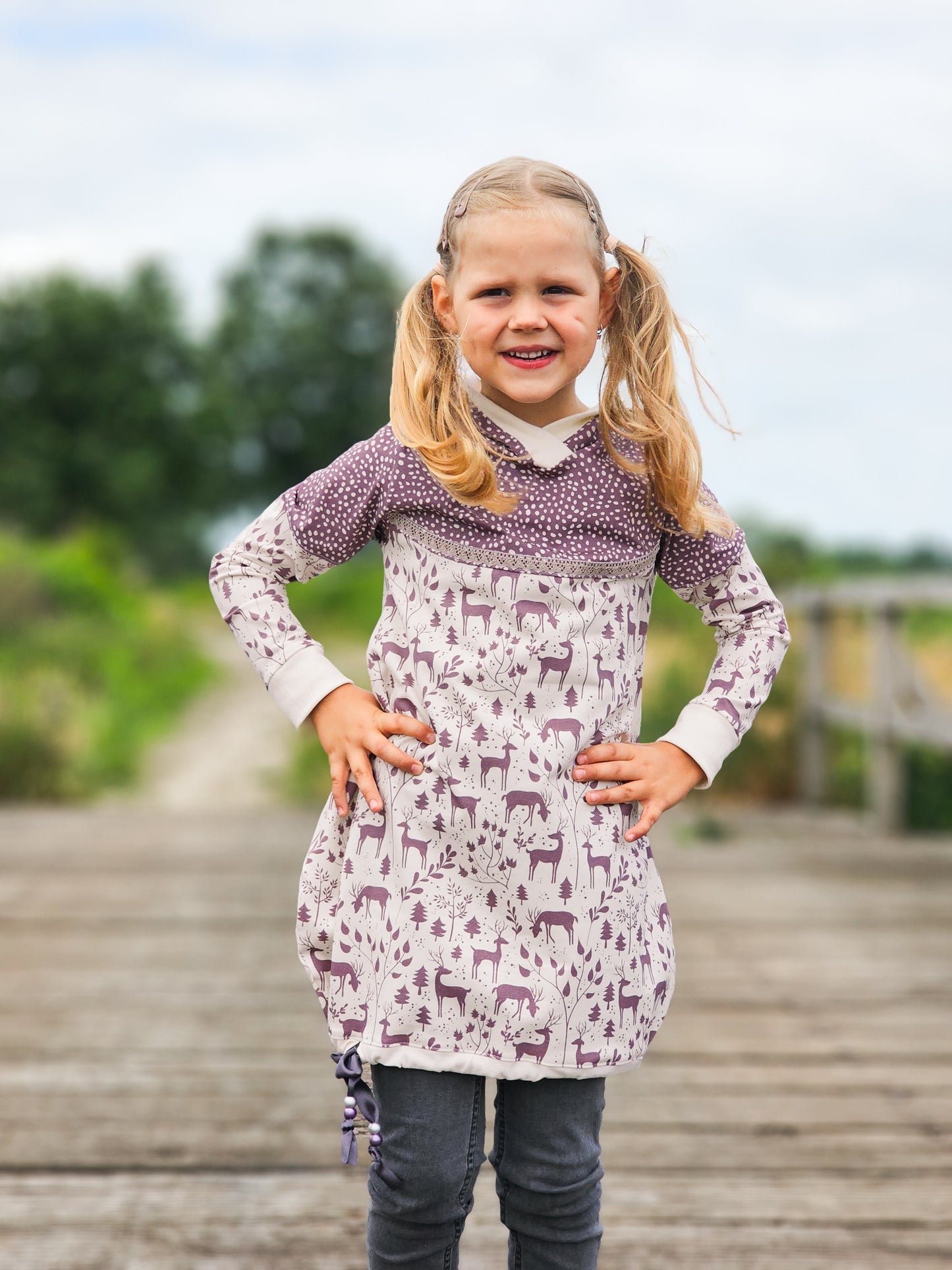 Jersey Mini Winter Punkte altrosa