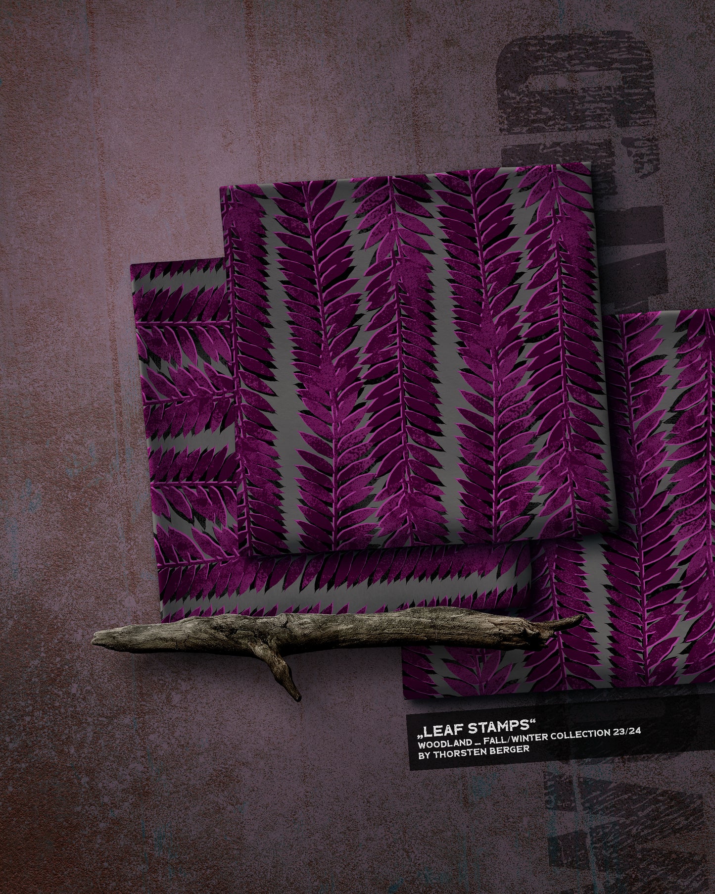 Viskose Leaf Stamps by Thorsten Berger taupe
