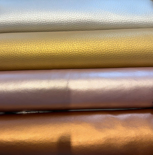 Kunstleder metallic bronze, rosa, gold & silber