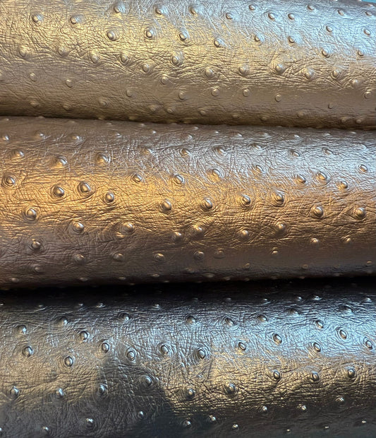 Kunstleder Noppen metallic anthrazit, schlamm & silber