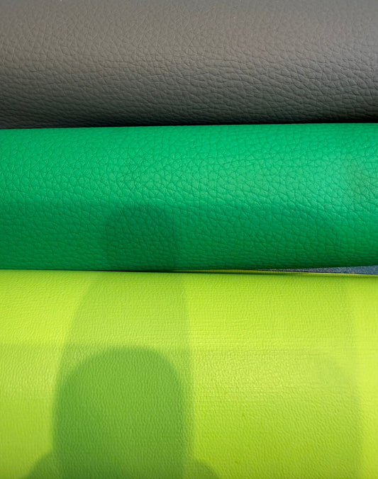 Kunstleder lime, grün & mistel