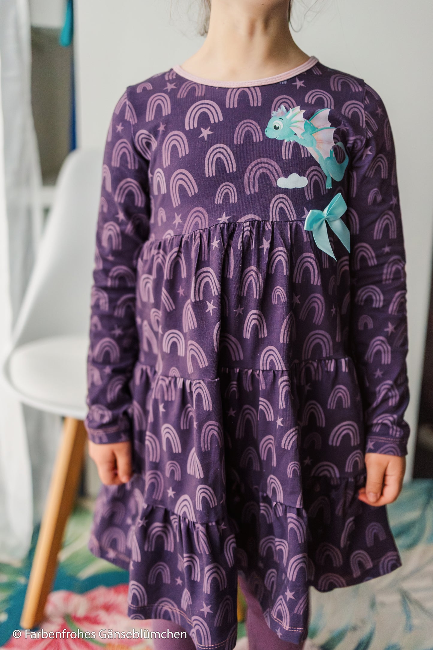 Jersey Fantastische Zauberwelten by Mrs.Mint Design Regenbögen Lila