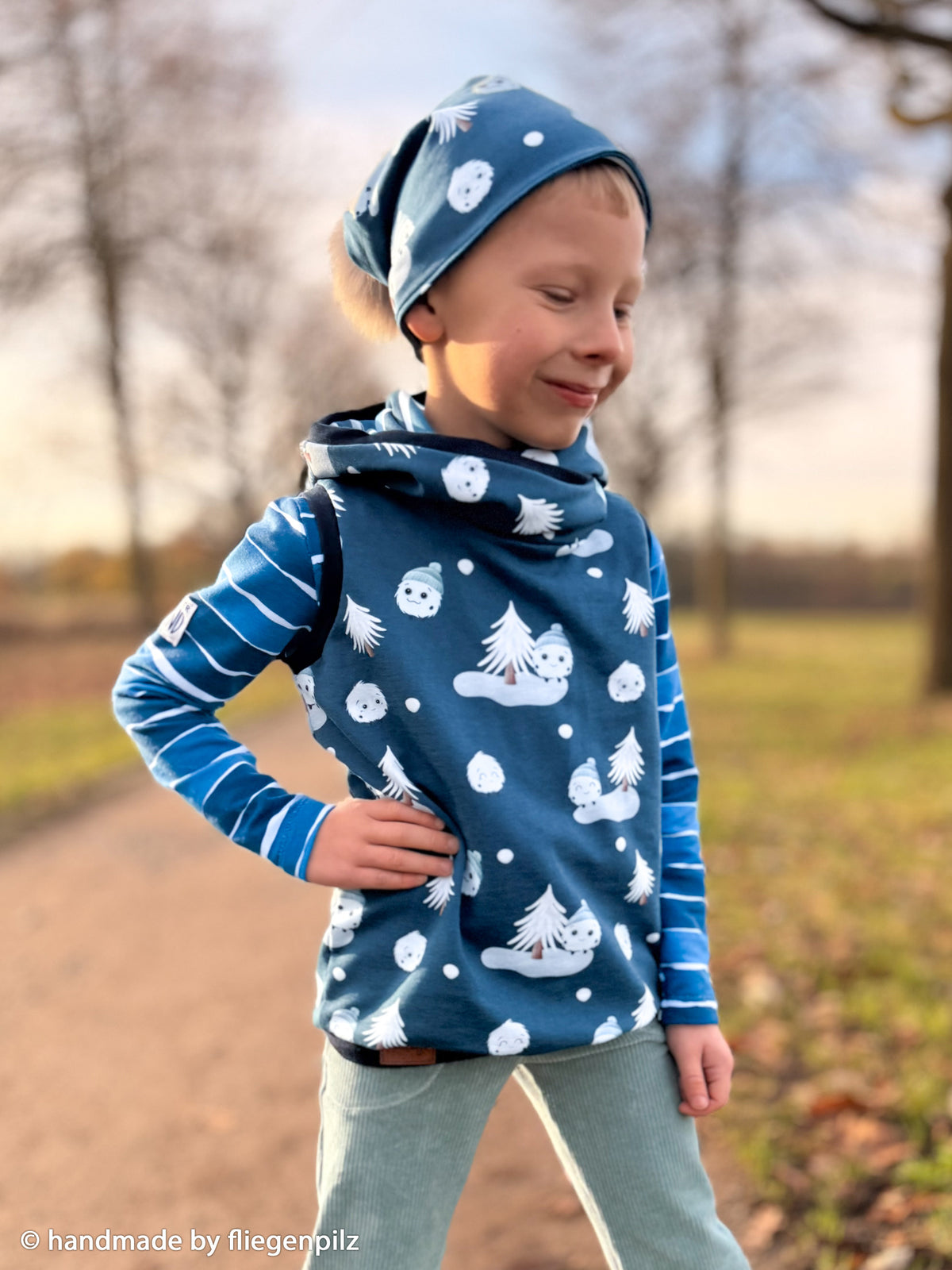 Sweat Fluffy by Mrs Mint Design petrol-blau Motiv