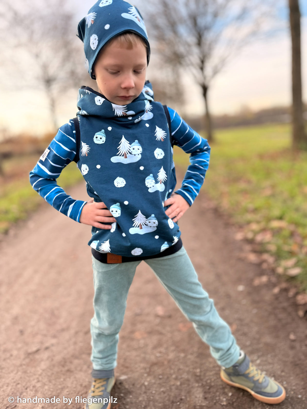 Sweat Fluffy by Mrs Mint Design petrol-blau Motiv