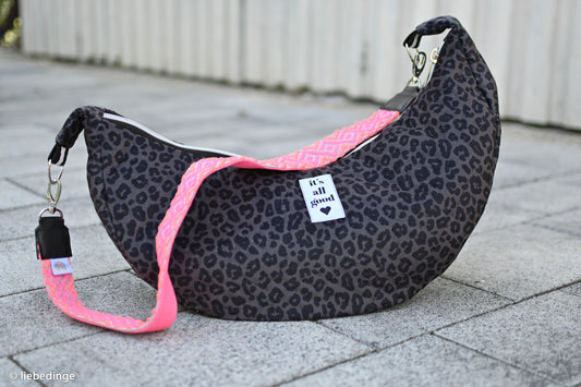 Stepper Samt Samos Leo Animalprint grau schwarz