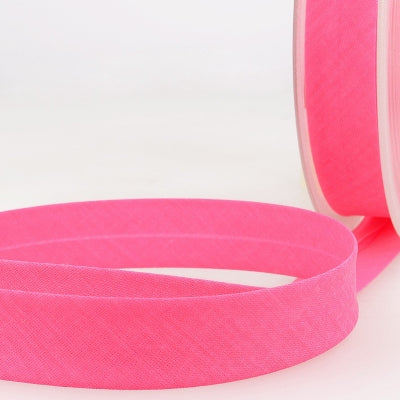 Baumwoll Schrägband gefalzt 40/20 neon pink