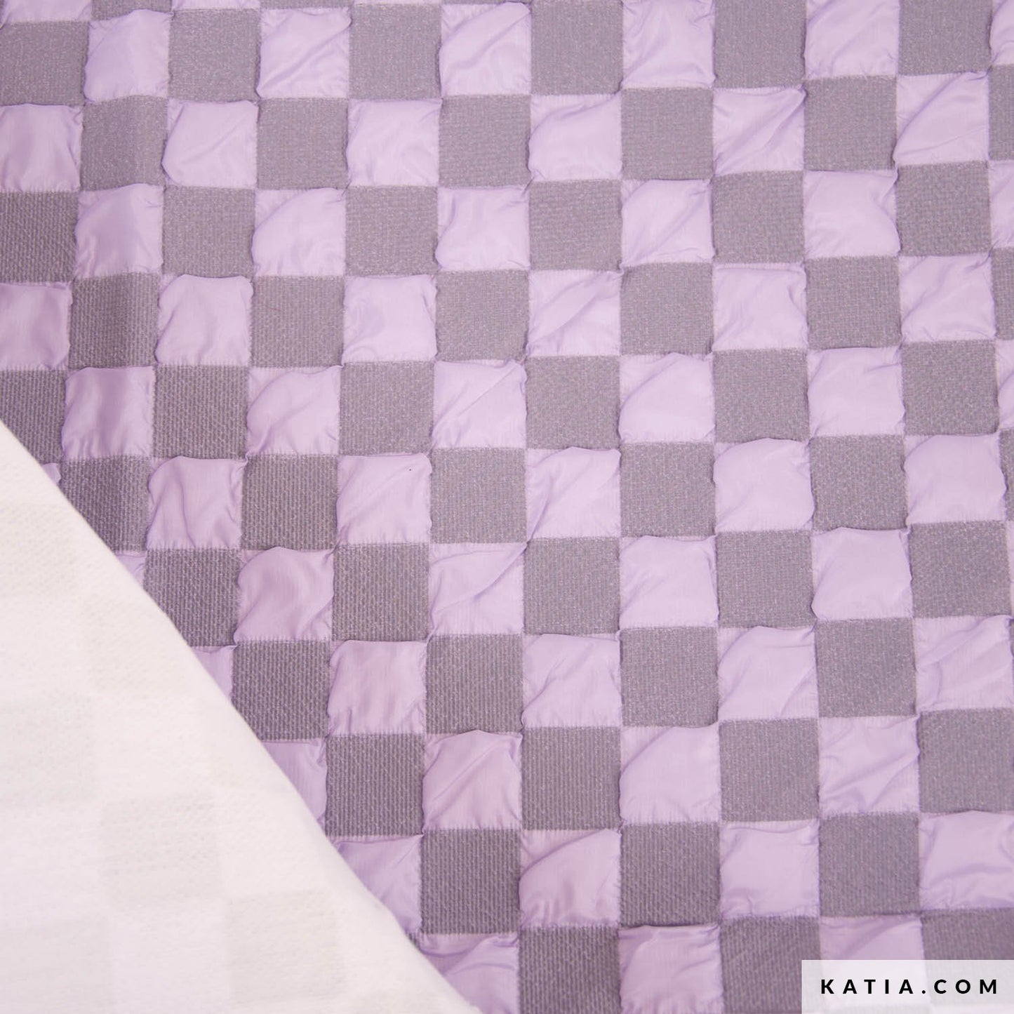 Taschenstoff Bubble Chess Board Flieder