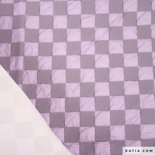 Taschenstoff Bubble Chess Board Flieder