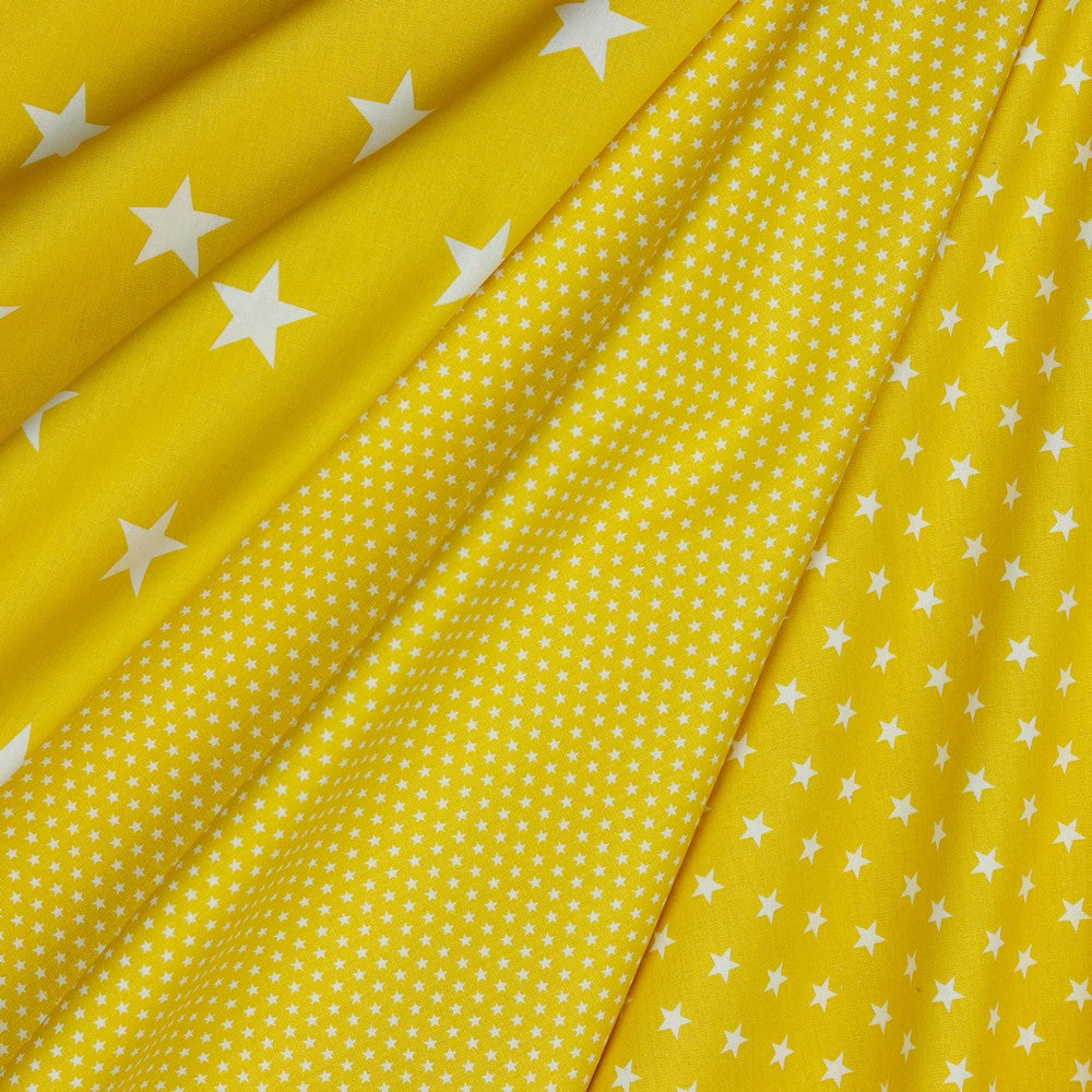 Baumwolle Sterne gelb 1m