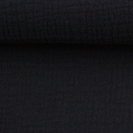 Musselin uni schwarz