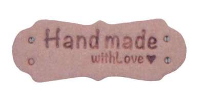 Applikation Label Handmade rosa
