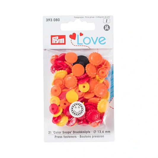Prym Love Druckknopf Color Blume 13,6mm gelb orange