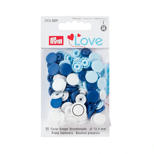 Prym Love Druckknopf Color Snaps 12,4mm blau weiß