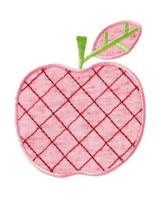 Applikation Apfel Lurex rosa