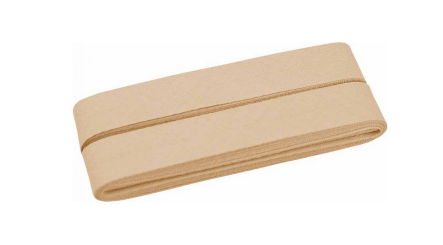 Baumwoll Schrägband gefalzt 40/20 beige