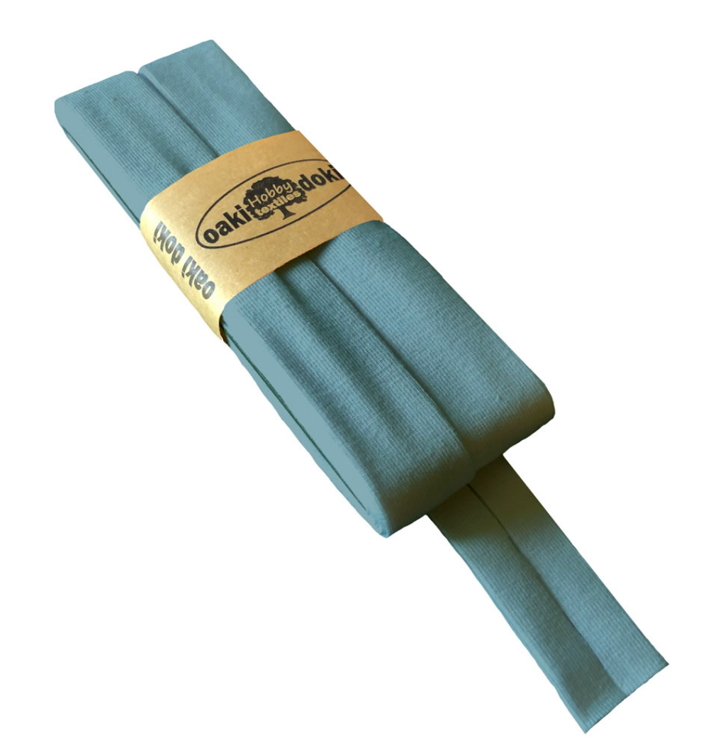 Jersey Schrägband 40/20mm Coupon blaugrau