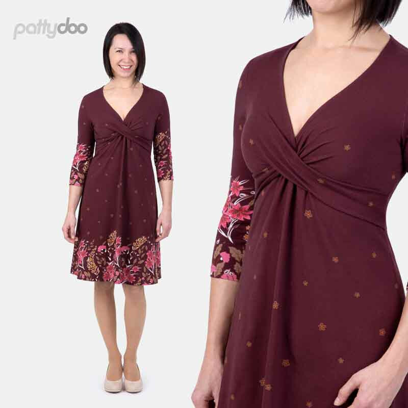 Pattydoo Damen Kleid mit Knotenausschnitt Gloria